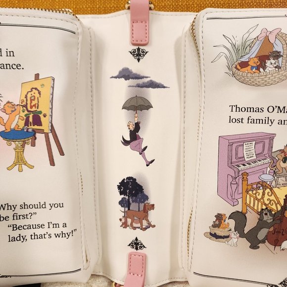Loungefly Disney The Aristocats Classic Story Book Convertible Mini Backpack NEW - Picture 10 of 13